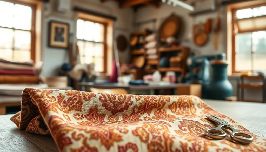 Brabantse bont stof met unieke patronen in een handwerkstudio.