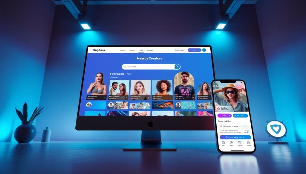 Discover OnlyFans Nearby Creators with an innovative search engine interface showcasing diverse profiles and user-friendly filters.